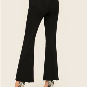 Elastic waist flare leg pants